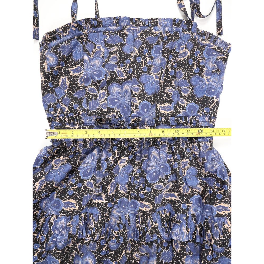 Rare Boho Luxe Ulla Johnson Capsule Collection Tiered Blue Floral Maxi Dress 6 - Picture 9 of 16